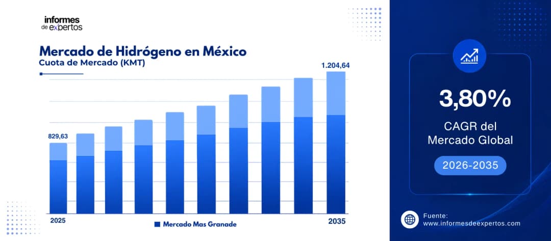 cuota del mercado de hidrogeno en mexico
